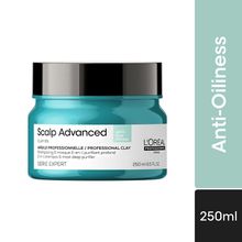 LOreal Professionnel Scalp Advanced Anti-Oiliness 2-In-1 Shampoo & Mask Deep Purifier Clay For Very Oily Scalp