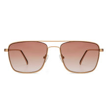 John Jacobs Gold Brown Gradient Extra Wide Square Sunglasses - JJ S12473