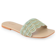 Ek_Agga Sea Green Sequinned Flats