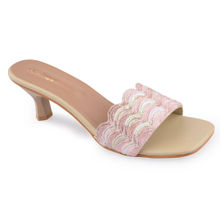 Ek_Agga Pink Embellished Strap Heels