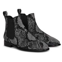 Saint G Rory Black Snake Print Leather Chelsea Boot