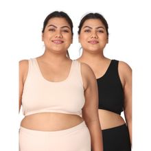 Adira Women Multi-Color Cotton Solid Bras (Pack of 2)