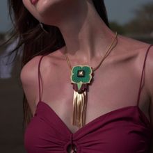 THE YV BRAND BY YASHVI VANANI The Mirror Sea Green Brookcress Necklace