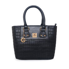 ESBEDA Black Color Solid Pattern Croco Handbag For Women