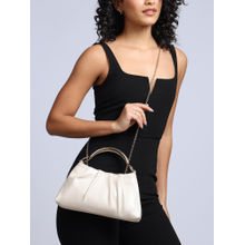 RSVP by Nykaa Fashion Off-White Metal Top Handle Clutch For Women