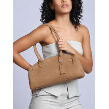 RSVP by Nykaa Fashion Camel Brown Faux Suede Shoulder Baguette Bag For Women