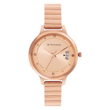Giordano Rose Gold Dial Analog Watch for Women 3 Hand Mechanism - GD4206