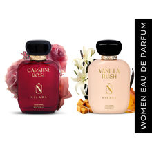 NISARA Carmine Rose & Vanilla Rush Combo For A Long Lasting Vanilla,Floral & Musky Fragrance - For Women