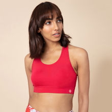 Nykd by Nykaa Essential Cotton Sports Bra , Nykd All Day-NYK 059 - Red