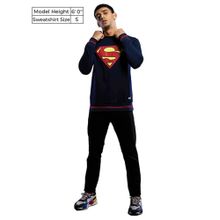 The Souled Store Men Official Superman Man of Steel Navy Blue Sweatshirts