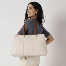 Fastrack Off White Powermode Laptop Tote Bag with Detachable Strap