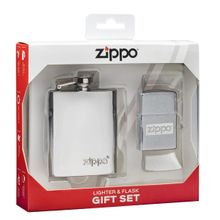 Zippo Flask and Lighter Gift Set Windproof Pocket Lighter