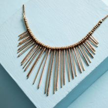 PRITA Golden Beaded Spike Rings Gold Plated Necklace