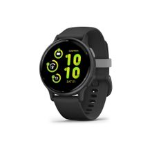 Garmin Vivoactive 5 Slate Aluminium Bezel Black Case Smart Watch with Charging Cable