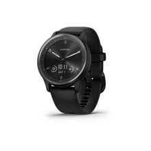 Garmin Vivomove Sport Black Case and Silicone Band Smart Watch with Charging Cable