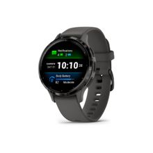 Garmin Venu 3S Slate Stainless Steel Bezel Pebble Grey Smart Watch with Charging Cable