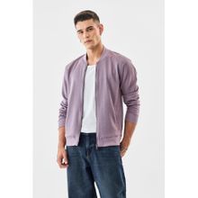Snitch Lilac Textured Full Sleeves Slim Casual Jacket for Men