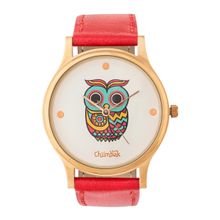 Chumbak Classic Owl Red Wrist Watch