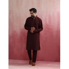 trueBrowns Mens Brown Cola Mandarin Collar Kurta