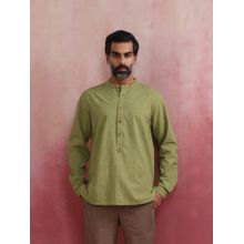 trueBrowns Men's Green Cotton Kurta