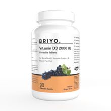 Briyo Vitamin D3 2000 IU Chewable Tablets - Natural Grape