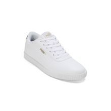 Puma Carina Slim Perf Womens Off White & Gold Sneakers