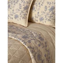 Belleven Misha Floral Aari Embroidery Quilt Set- (Buttercup Yellow-Crushed Grey)