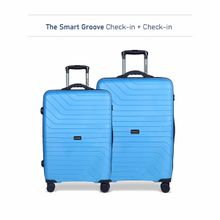 CARRIALL Blue Smart Luggage Trolley Bag With Built-In Weighing Scale (Set of 2)