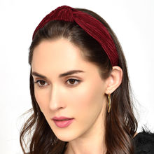 Toniq Stylish Pleated Maroon Top Knot Hair Band For Women(OSXXH71 B)