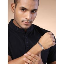 Karatcart Bohey by Silver Tone Stainless Steel Link Chain Bracelet for Men