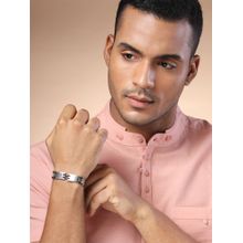 Karatcart Bohey by Men Silver Plated Link Bracelet for Men