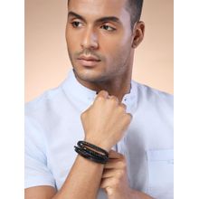 Karatcart Bohey by Men Leather Wraparound Bracelet for Men