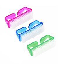 Bronson Professional Nail Brush For Manicure Pedicure Scrubbing Cleaner Brush 2 Pcs (Any Color)