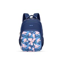 Lavie Sport Tropical 39L Navy Blue Floral Printed Backpack with Rain Cover (L)