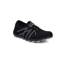 Power Solid/plain Black Walking Shoes