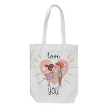 Crazy Corner Love You Cute Couple Printed Tote Bag for Women and Girls