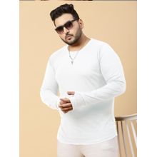 RIGO Men White Jersey Solid Regular Fit T-Shirt