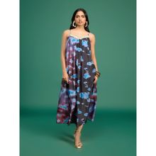 Gajra Gang Plum Crepe Tie Dye Midi Dress Embellished with Coin Desert Rani