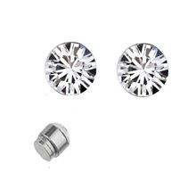 OOMPH Pair of Silver Stainless Steel Small Magnetic Non-Piercing Stud Earrings
