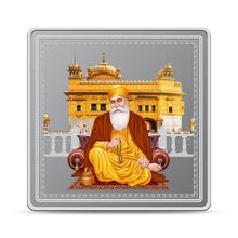 Kundan 50 gm 999.9 Guru Nanak Dev Ji with Golden Temple Silver Bar Acrylic Edition