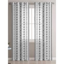 STITCHNEST Light Filtering Curtain with Tieback & Eyelets Window Grey (Pack of 1)