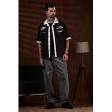 Eszett Racing Oversized Cotton Black Shirt
