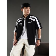 Eszett Black and White Racing Cut and Sew Oversized Shirt