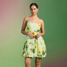RSVP by Nykaa Fashion Mint Green Strappy Balloon Hem Fit and Flare Mini Dress