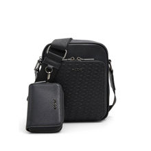 Aldo Maximilian Black Men Sling Bag with Coin Pouch