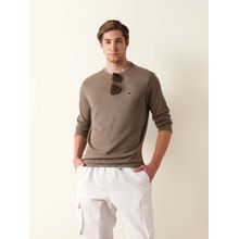 THE BEAR HOUSE Men's Brown Solid T-Shirt