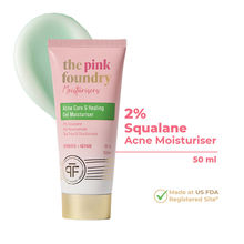 The Pink Foundry Acne Moisturiser 2% Squalane & 3% Niacinamide Oil Free Hydration & Acne Prevention