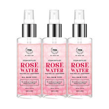 TNW The Natural Wash 100% Steam Distilled Rose Water Face Toner Spray, Make Up Remover - Pack of 3
