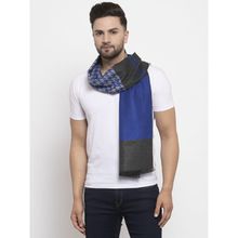 Calvadoss Houndstooth And Checkered Blue And Grey Muffler