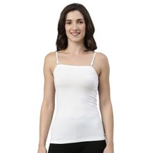 Enamor Essentials Womens E007-sleeveless Slim Fit Camisole White